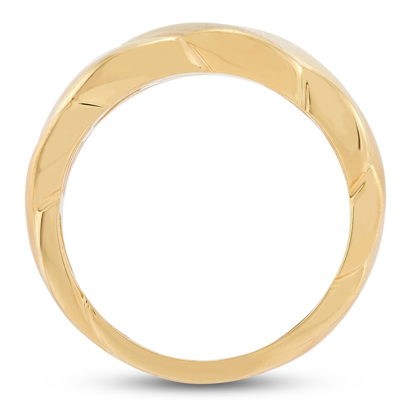 Main Image 3 of Italia D'Oro Wide Satin-Finish Scalloped Ring 14K Yellow Gold