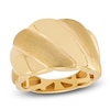 Thumbnail Image 4 of Italia D'Oro Wide Satin-Finish Scalloped Ring 14K Yellow Gold