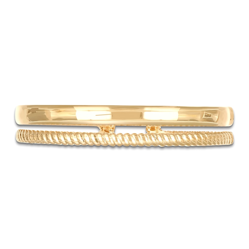 Main Image 1 of Italia D'Oro Two-Row Twist Cuff Bangle 14K Yellow Gold