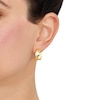 Thumbnail Image 3 of Italia D'Oro Scalloped J-Hoop Earrings 14K Yellow Gold