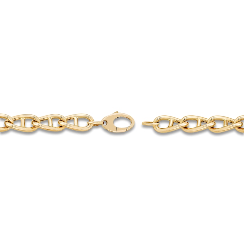 Main Image 2 of Italia D'Oro Hollow Mariner Link Chain Bracelet 8.9mm 14K Yellow Gold 7.5"