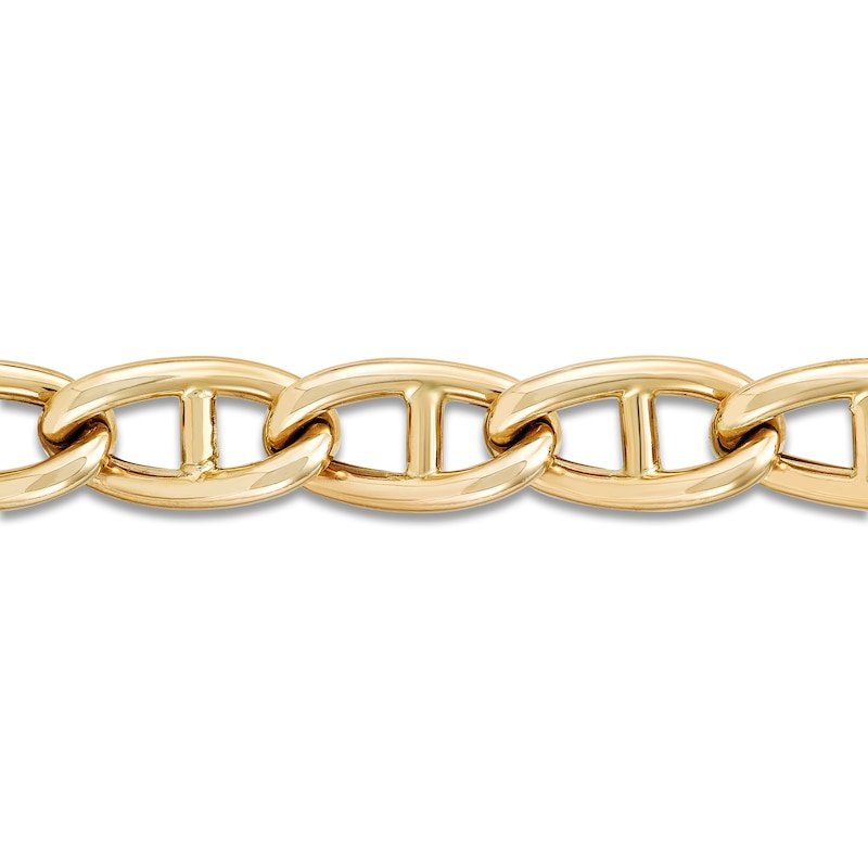 Main Image 3 of Italia D'Oro Hollow Mariner Link Chain Bracelet 8.9mm 14K Yellow Gold 7.5"