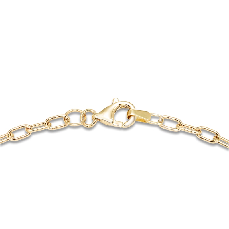 Main Image 2 of Engravable Disc Paperclip Chain Bracelet 14K Yellow Gold 7.25"