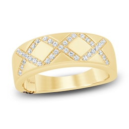 Pnina Tornai Men's Diamond X Wedding Band 1/3 ct tw 14K Yellow Gold
