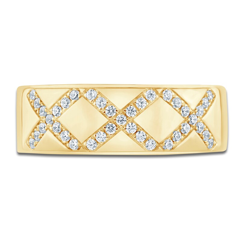Main Image 3 of Pnina Tornai Men's Diamond X Wedding Band 1/3 ct tw 14K Yellow Gold