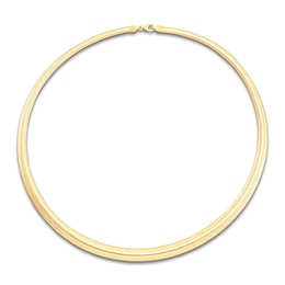 Italia D'Oro Graduated Stretch Omega Necklace 14K Yellow Gold 18"
