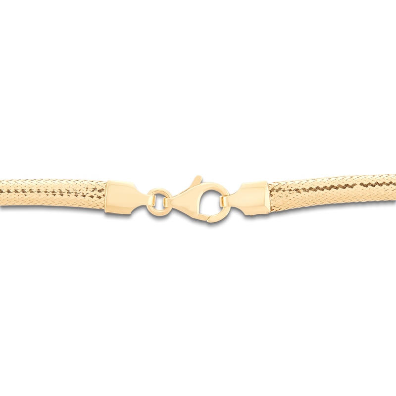 Main Image 2 of Italia D'Oro Graduated Stretch Omega Necklace 14K Yellow Gold 18"