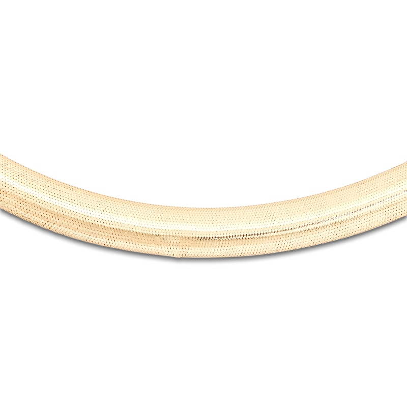 Main Image 3 of Italia D'Oro Graduated Stretch Omega Necklace 14K Yellow Gold 18"