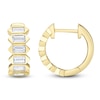 Thumbnail Image 1 of Shy Creation Baguette-Cut Bezel-Set Hoop Earrings 1/2 ct tw 14K Yellow Gold SC22008785