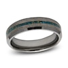 Thumbnail Image 1 of Men's Crushed Turquoise & 24K Gold Leaf Wedding Band Tungsten Carbide 6mm