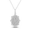 Thumbnail Image 1 of Water Lily Birth Flower Diamond Necklace 1/4 ct tw Sterling Silver 18"
