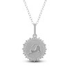Thumbnail Image 1 of Diamond Stretching Cat Medallion Necklace 1/4 ct tw Sterling Silver 18"
