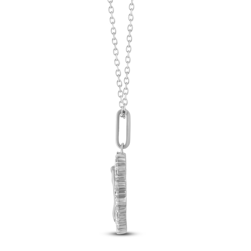 Main Image 3 of Diamond Zodiac Virgo Medallion Necklace 1/3 ct tw Sterling Silver 18"
