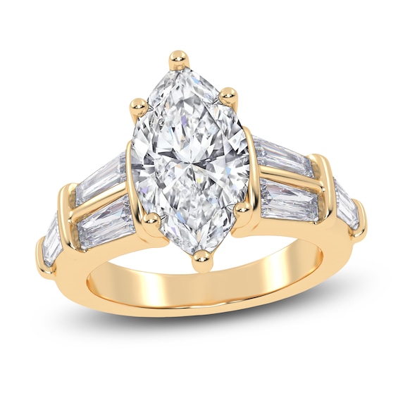 Marquise-Cut Lab-Grown Diamond Engagement Ring 4-1/2 ct tw 14K Yellow Gold