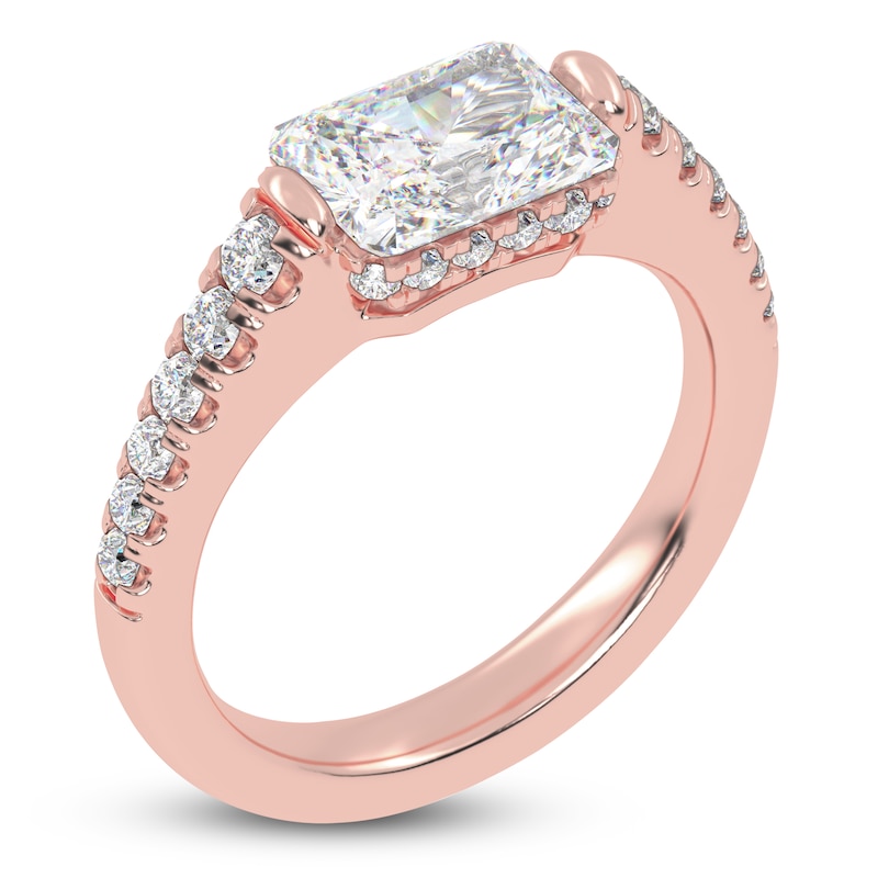 Main Image 2 of Emerald-Cut Created By Jared Studio Lab-Grown Diamond Engagement Ring 2-1/3 ct tw 14K Rose Gold
