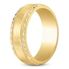 Thumbnail Image 2 of Kirk Kara Men's Engraved Brushed Wedding Band 18K Yellow Gold 7mm