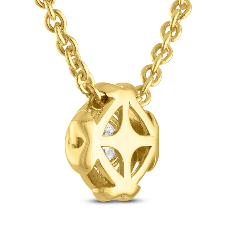 Main Image 3 of Unspoken Diamond Solitaire Necklace 1/4 ct tw 14K Yellow Gold 18" (I1/I)