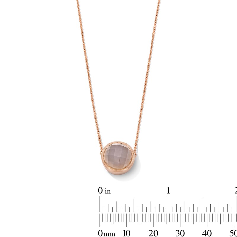 Main Image 3 of Jared Design House Natural Rose Quartz Necklace 14K Rose Gold 19"