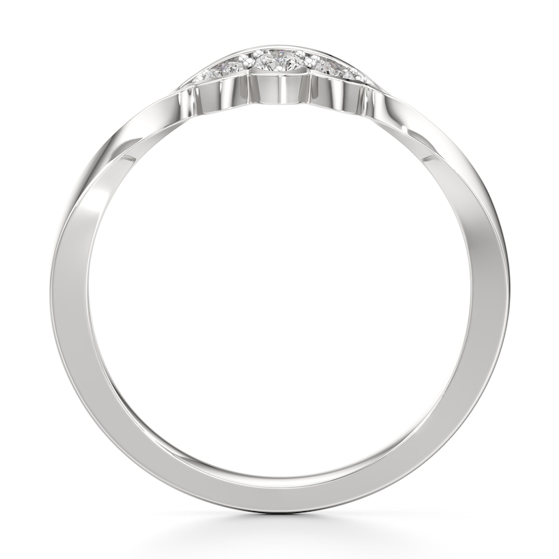 Main Image 2 of J'Lure Lab-Grown Diamond Scalloped Wedding Band 1/8 ct tw 18K White Gold