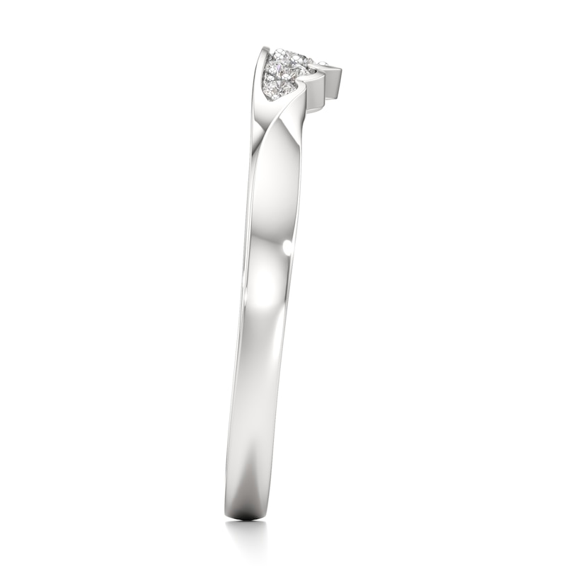 Main Image 3 of J'Lure Lab-Grown Diamond Scalloped Wedding Band 1/8 ct tw 18K White Gold