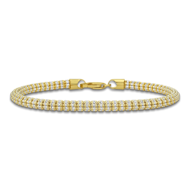 Main Image 1 of Diamond-Cut Chain Bracelet 4.25mm Semi-Solid 14K Two-Tone Gold 8.25"