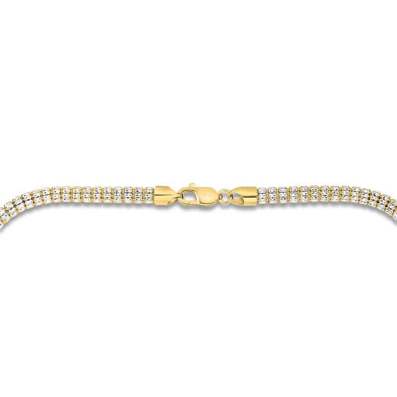 Main Image 3 of Diamond-Cut Chain Bracelet 4.25mm Semi-Solid 14K Two-Tone Gold 8.25"