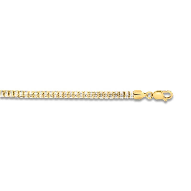 Main Image 4 of Diamond-Cut Chain Bracelet 4.25mm Semi-Solid 14K Two-Tone Gold 8.25"