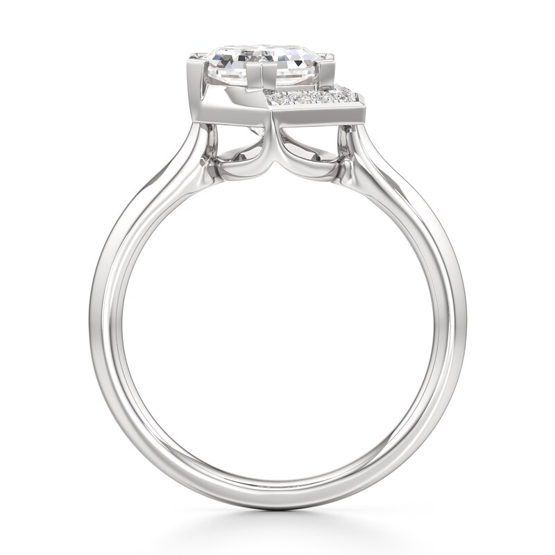 Main Image 2 of J'Lure Hexagon Brilliant-Cut Lab-Grown Diamond Half-Halo Engagement Ring 2 ct tw 18K White Gold