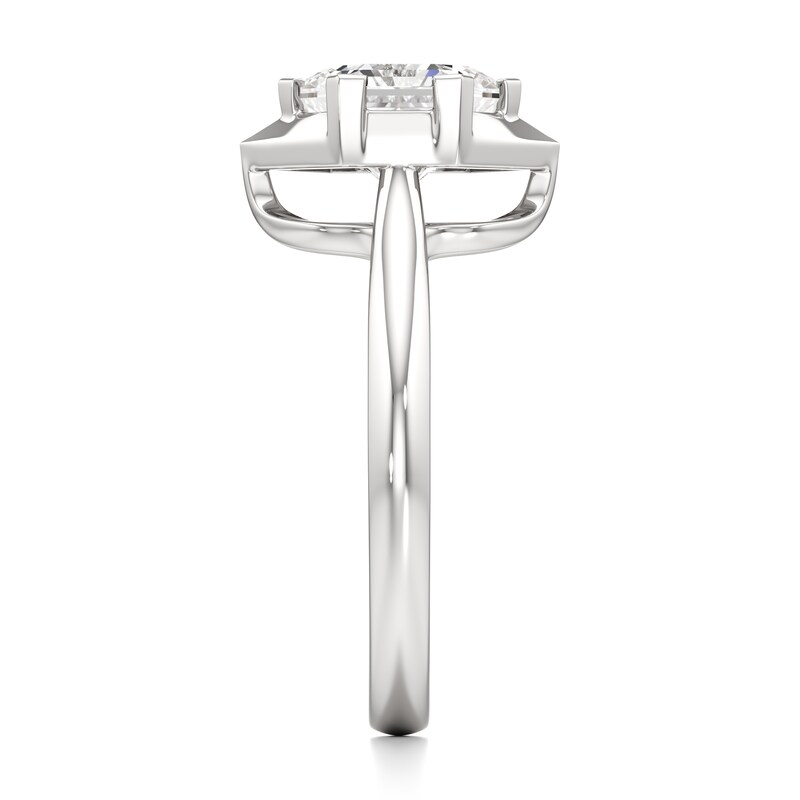 Main Image 3 of J'Lure Hexagon Brilliant-Cut Lab-Grown Diamond Half-Halo Engagement Ring 2 ct tw 18K White Gold