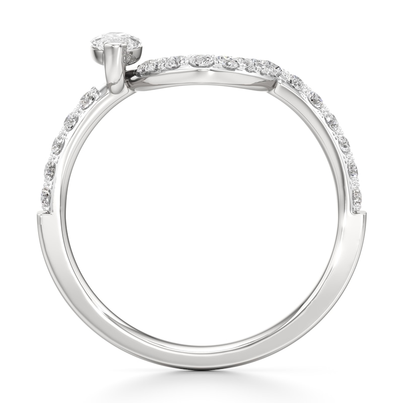 Main Image 2 of J'Lure Moval Old-Cut Lab-Grown Diamond Contour Wedding Band 1/2 ct tw 18K White Gold
