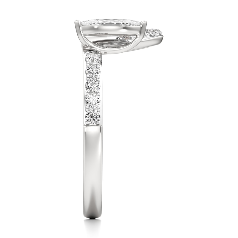 Main Image 3 of J'Lure Moval Old-Cut Lab-Grown Diamond Contour Wedding Band 1/2 ct tw 18K White Gold