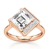 Thumbnail Image 1 of J'Lure Carre Step-Cut Lab-Grown Diamond Half-Halo Engagement Ring 3-1/5 ct tw 18K Rose Gold