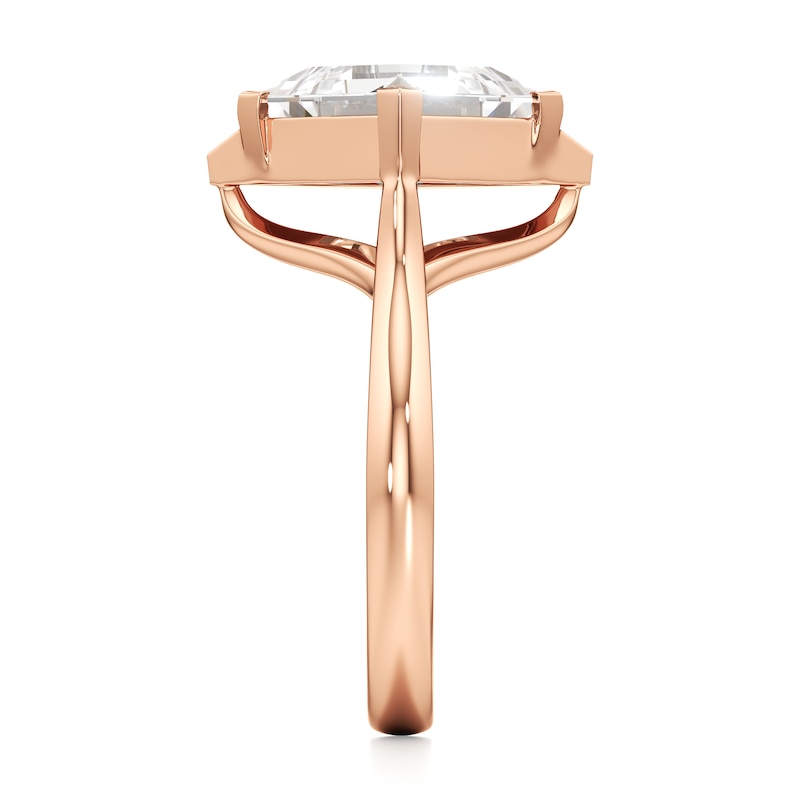 Main Image 3 of J'Lure Carre Step-Cut Lab-Grown Diamond Half-Halo Engagement Ring 3-1/5 ct tw 18K Rose Gold