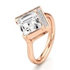 Thumbnail Image 4 of J'Lure Carre Step-Cut Lab-Grown Diamond Half-Halo Engagement Ring 3-1/5 ct tw 18K Rose Gold