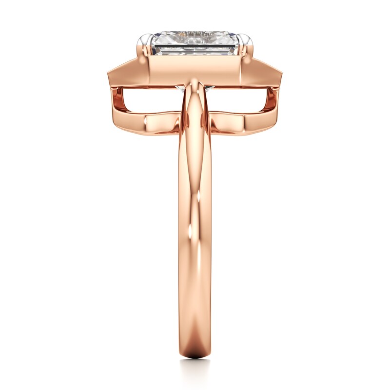 Main Image 3 of J'Lure Radiant Brilliant-Cut Lab-Grown Diamond Half-Halo Engagement Ring 3-1/6 ct tw 18K Rose Gold