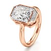 Thumbnail Image 4 of J'Lure Radiant Brilliant-Cut Lab-Grown Diamond Half-Halo Engagement Ring 3-1/6 ct tw 18K Rose Gold