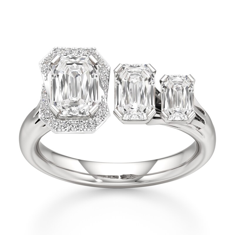 Main Image 1 of J'Lure Imperial-Emerald Step-Cut Lab-Grown Diamond Engagement Ring 2-1/6 ct tw 18K White Gold