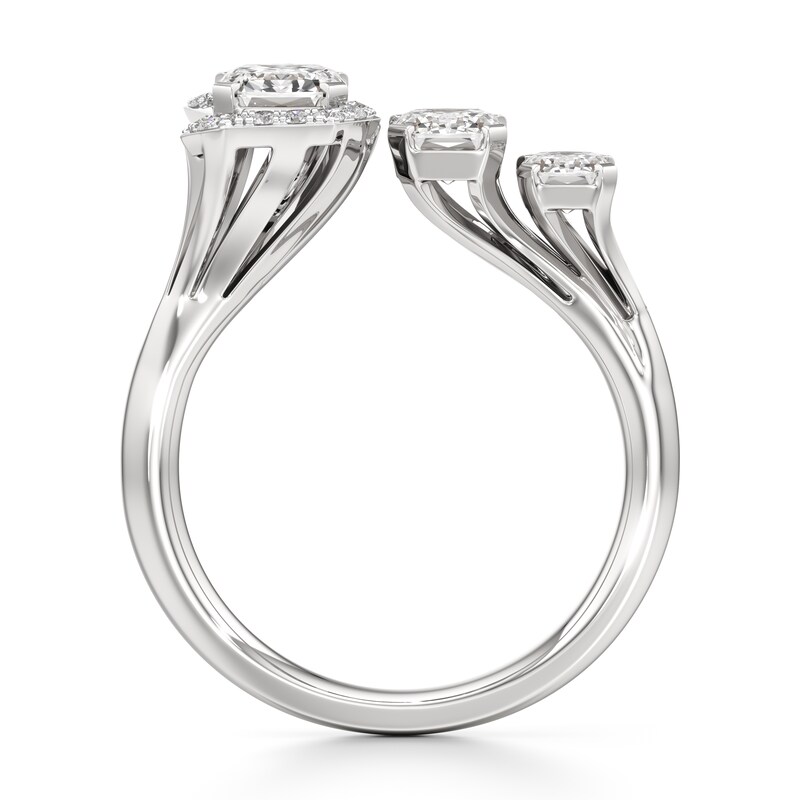Main Image 2 of J'Lure Imperial-Emerald Step-Cut Lab-Grown Diamond Engagement Ring 2-1/6 ct tw 18K White Gold