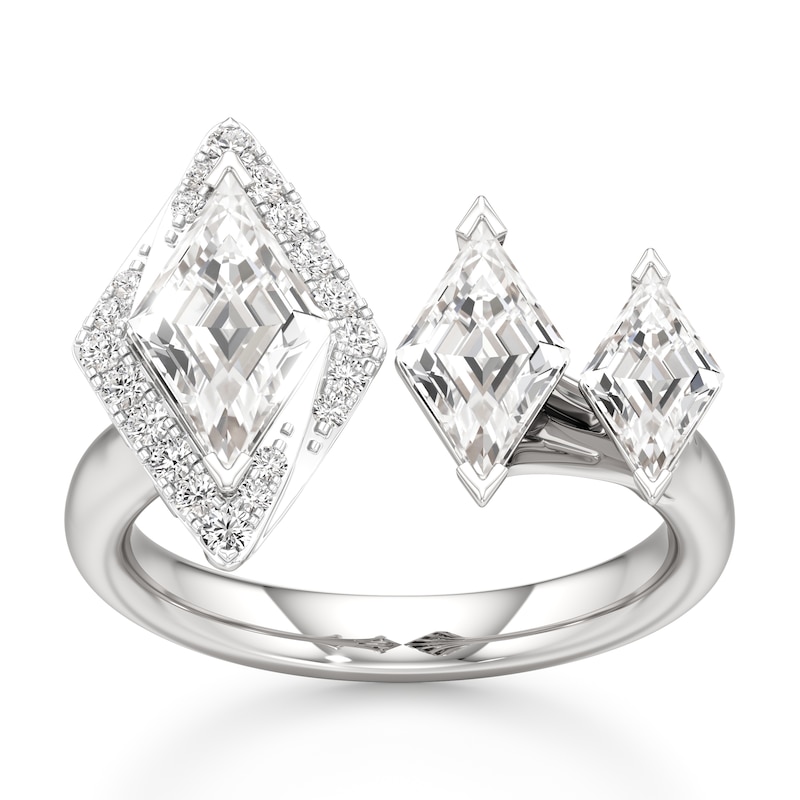 Main Image 1 of J'Lure Lozenge Step-Cut Lab-Grown Diamond Engagement Ring 2-1/4 ct tw 18K White Gold