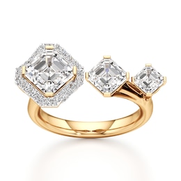 J'Lure Square-Emerald Step-Cut Lab-Grown Diamond Engagement Ring 3-5/8 ct tw 18K Yellow Gold