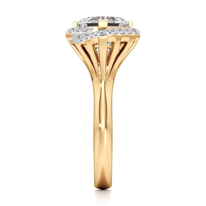 Main Image 3 of J'Lure Square-Emerald Step-Cut Lab-Grown Diamond Engagement Ring 3-5/8 ct tw 18K Yellow Gold