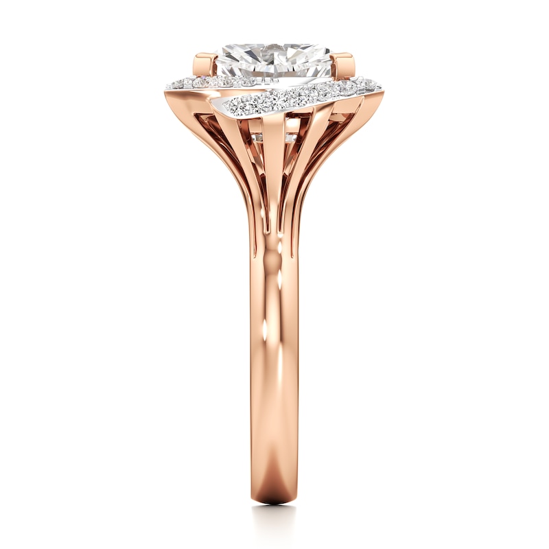 Main Image 3 of J'Lure Trillion Curved Brilliant-Cut Lab-Grown Diamond Engagement Ring 3-1/3 ct tw 18K Rose Gold