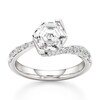 Thumbnail Image 1 of J'Lure Hexagon Step-Cut Lab-Created Diamond Bypass Engagement Ring 2-1/2 ct tw 18K White Gold