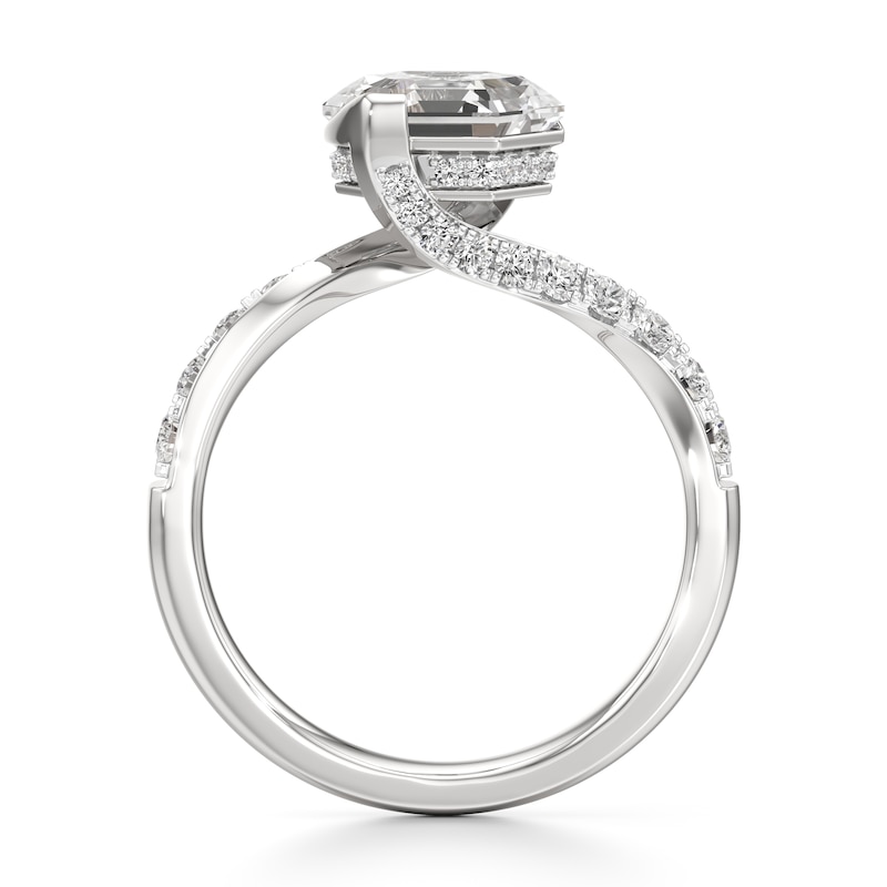 Main Image 2 of J'Lure Hexagon Step-Cut Lab-Created Diamond Bypass Engagement Ring 2-1/2 ct tw 18K White Gold