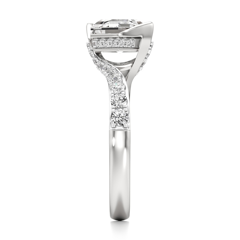 Main Image 3 of J'Lure Hexagon Step-Cut Lab-Created Diamond Bypass Engagement Ring 2-1/2 ct tw 18K White Gold