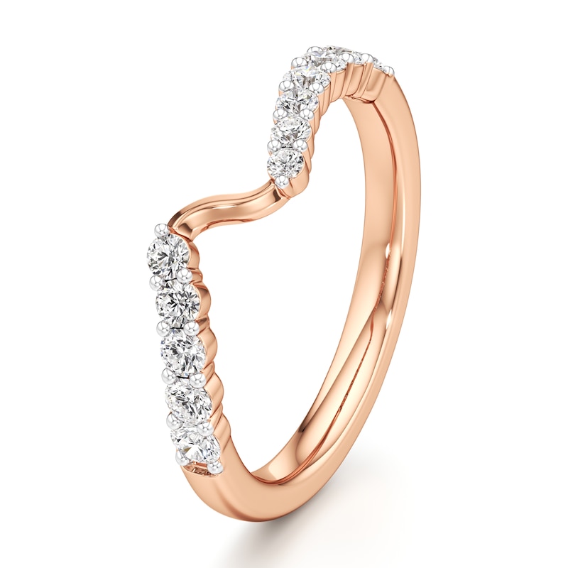 Main Image 4 of J'Lure Lab-Grown Diamond Contour Wedding Band 3/8 ct tw 18K Rose Gold