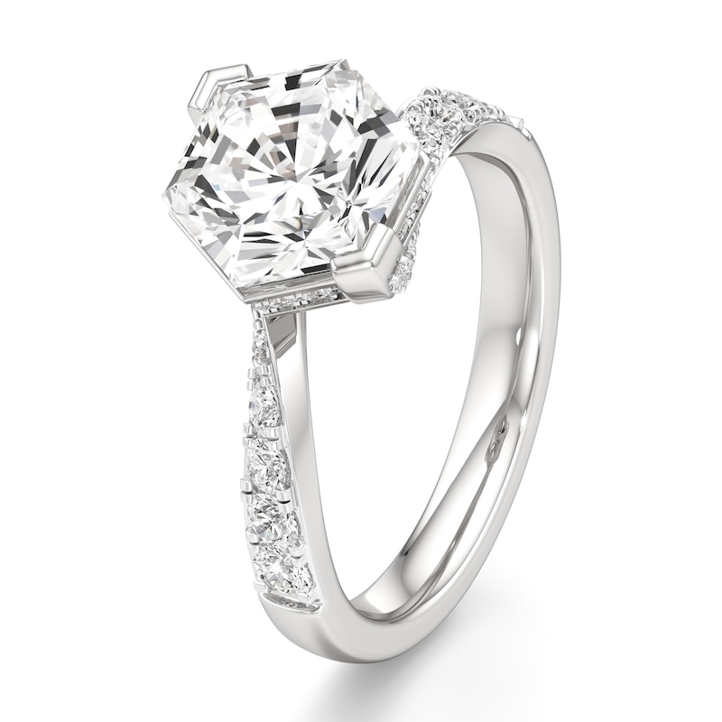 Main Image 4 of J'Lure Hexagon Brilliant-Cut Lab-Grown Diamond Bypass Engagement Ring 3-1/2 ct tw 18K White Gold