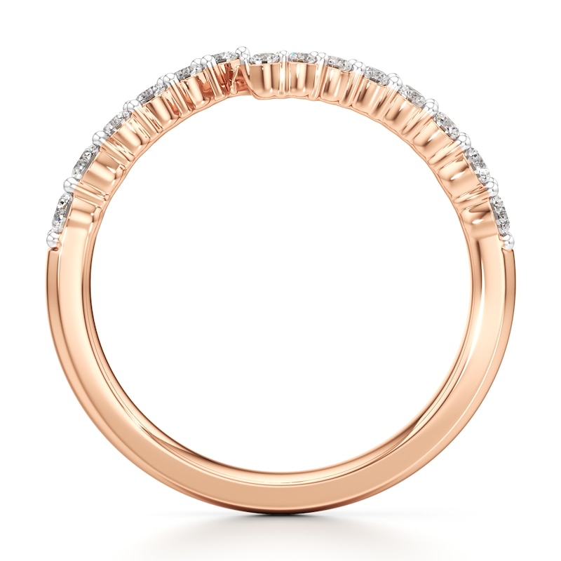 Main Image 2 of J'Lure Lab-Grown Diamond Contour Wedding Band 3/8 ct tw 18K Rose Gold