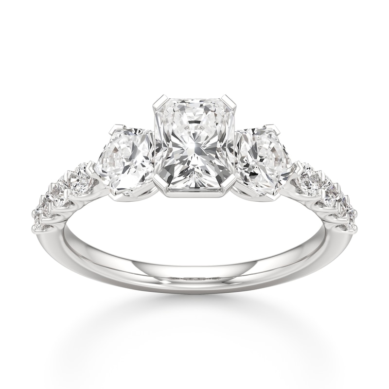 Main Image 1 of J'Lure Radiant Brilliant-Cut Lab-Grown Diamond Engagement Ring 2 ct tw 18K White Gold