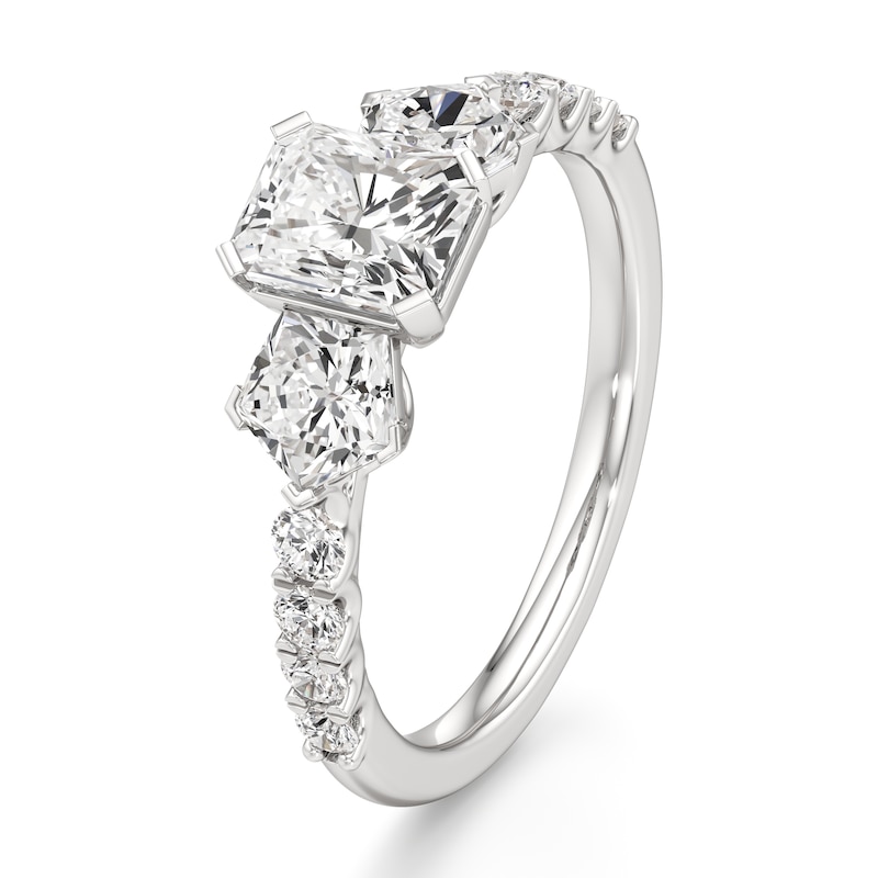 Main Image 4 of J'Lure Radiant Brilliant-Cut Lab-Grown Diamond Engagement Ring 2 ct tw 18K White Gold